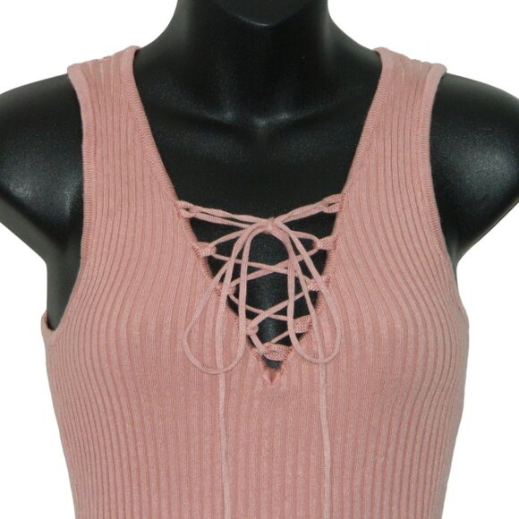 Streetware Society Pink Ribbed Stretchy Bodycon Date Night Dress Size Large-A07 - Picture 5 of 9